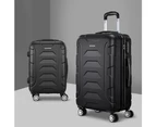 Wanderlite Luggage Sets Travel Suitcase Set 2pc TSA Hard Case Lightweight Trolley Black Free Scale