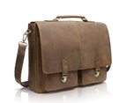 CoolBELL Briefcase 15.6 Inch Messenger Bag-Brown