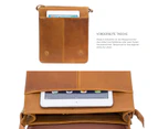 CoolBELL Genuine Leather 12.9 Inch Messenger Bag-Orange