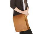 CoolBELL Genuine Leather 12.9 Inch Messenger Bag-Orange