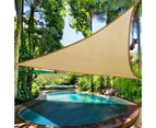 WACWAGNER 3.5x3.5x3.5m Triangle UV Proof Sun Shade Sail Outdoor Cover Canopy Awning Beige