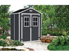 KETER Manor 6x5 Large Outdoor Storage/Garden Shed (European Grey/White)