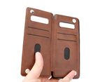 Catzon SamsungNote9/S10/S10Plus/S10e Luxury PU Leather Cover Case Soft TPU Back With Button Closure Card Holder Bag Phone Case - Brown