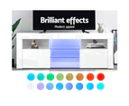 Artiss Led Entertainment Unit Rgb White TV Cabinet High Gloss 145CM