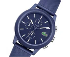 Lacoste Men's 44mm 12.12 Silicone Watch - Blue