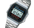 Casio Retro Men's Silver Alarm Chrono Watch - A168WA-1
