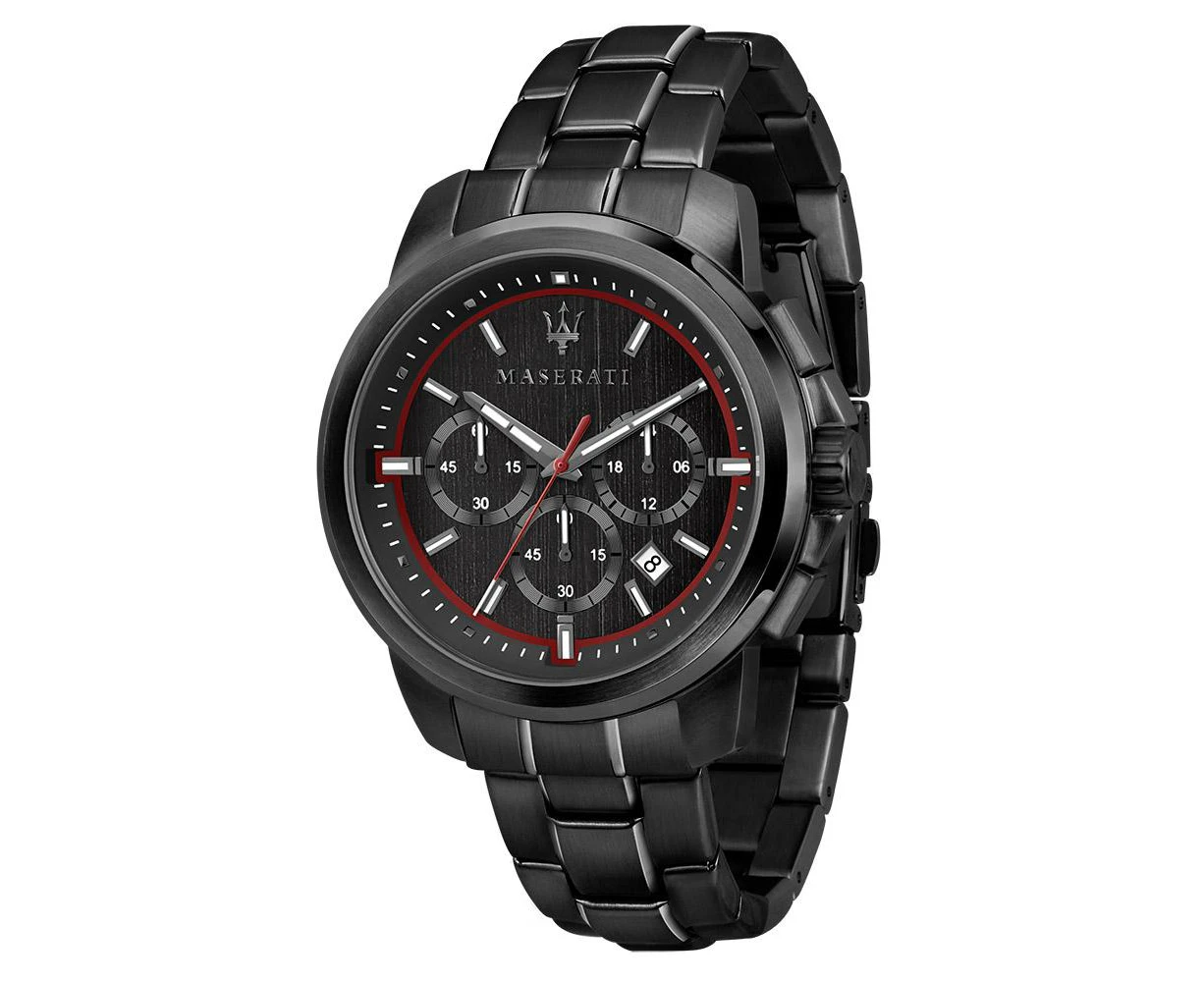 Maserati Successo Chronograph R8873621014 Red Dial Black Stainless Steel Mens Watch