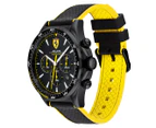 Ferrari Men's 47.8mm Pilota Silicone/Nylon Watch - Black/Yellow