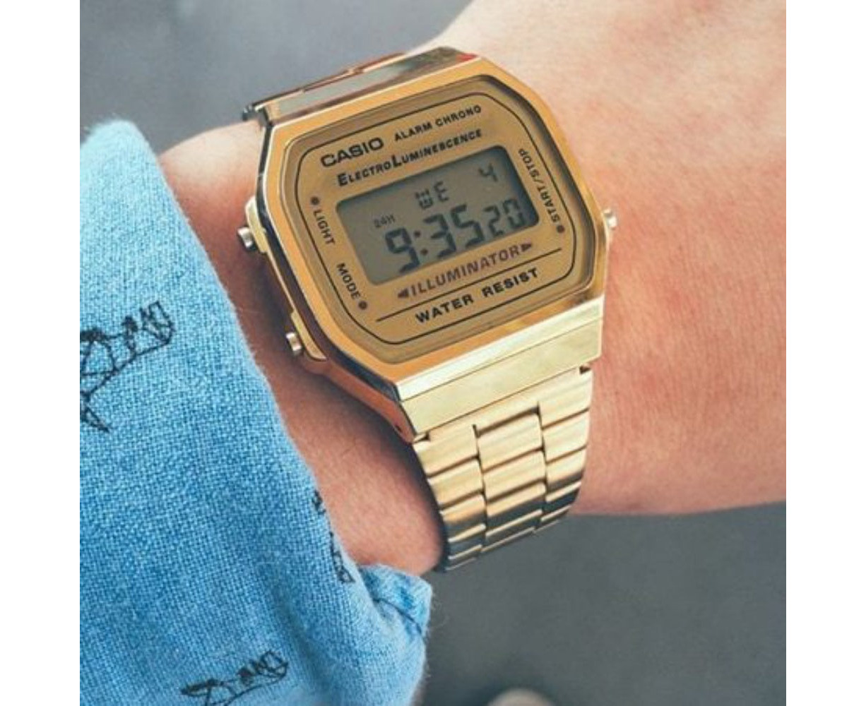 Casio Vintage Retro Gold Digital Dial Stainless Steel Unisex Watch  A168WG9UR 