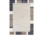 Focus Simple Boarder Brown and Grey Rug