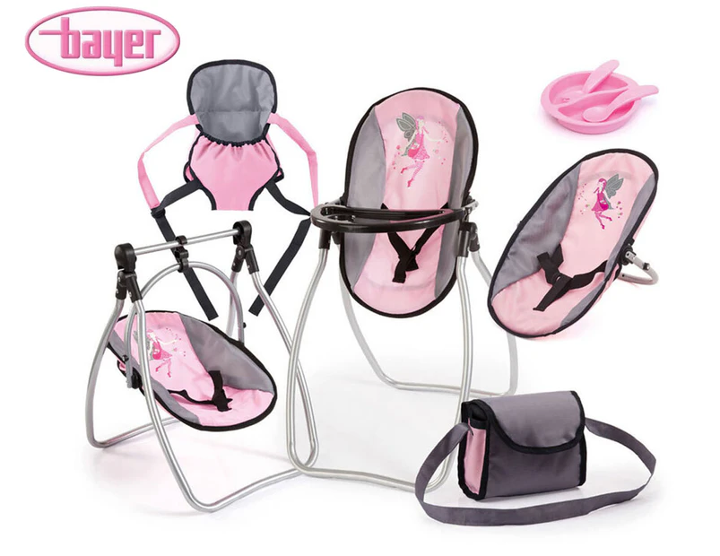 Bayer Vario 9-in-1 Doll Accessories Playset - Pink/Grey