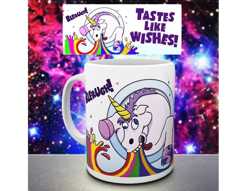 Tastes Like Wishes Puking Unicorn Mug