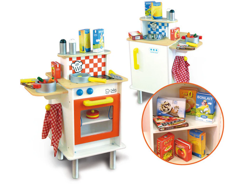 Vilac - Double Sided Large Kids Kitchen with Accessories