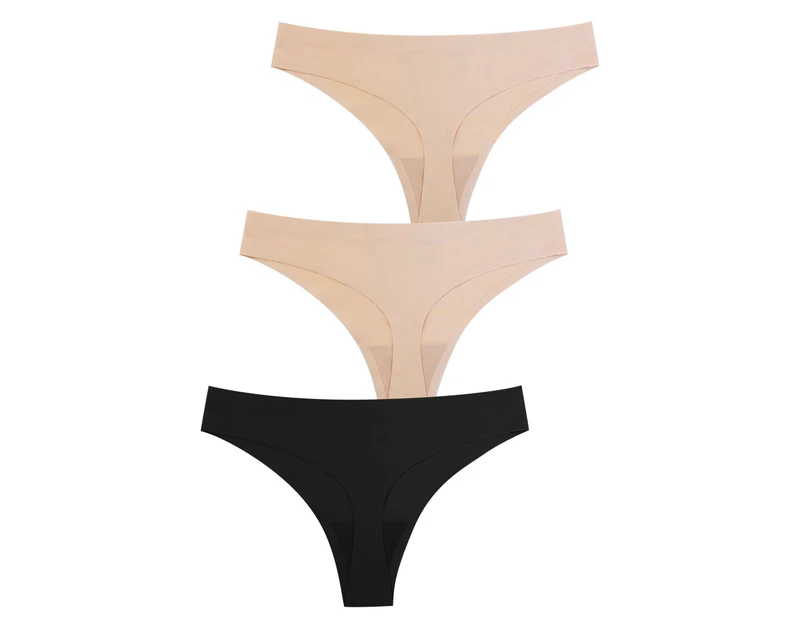 Featherlight Invisible Edge G String - 3 Pack - 2 Nude 1 Black