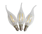 LED E14 Flame Tip Bulb Chandelier Candle Globes - 2w Warm White - Pack of 3