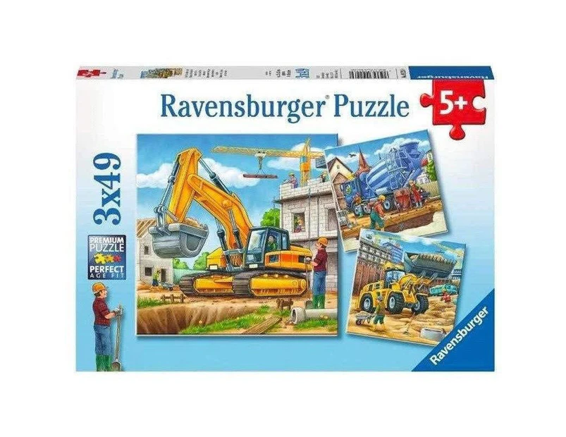 Ravensburger Construction Vehicle Puzzle - 3 x 49 Piece