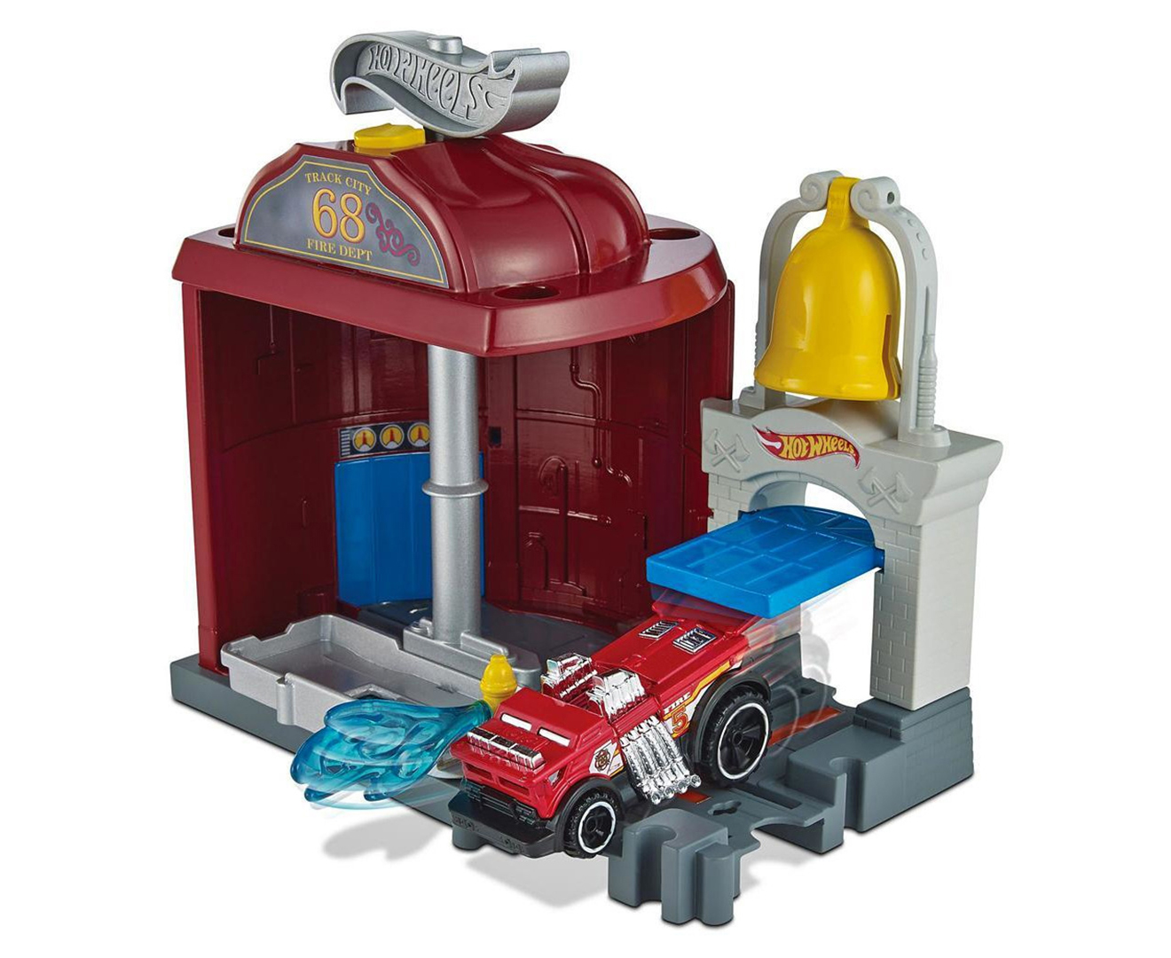 Hot Wheels City Cars Downtown Fire Station Spinout Playset | M