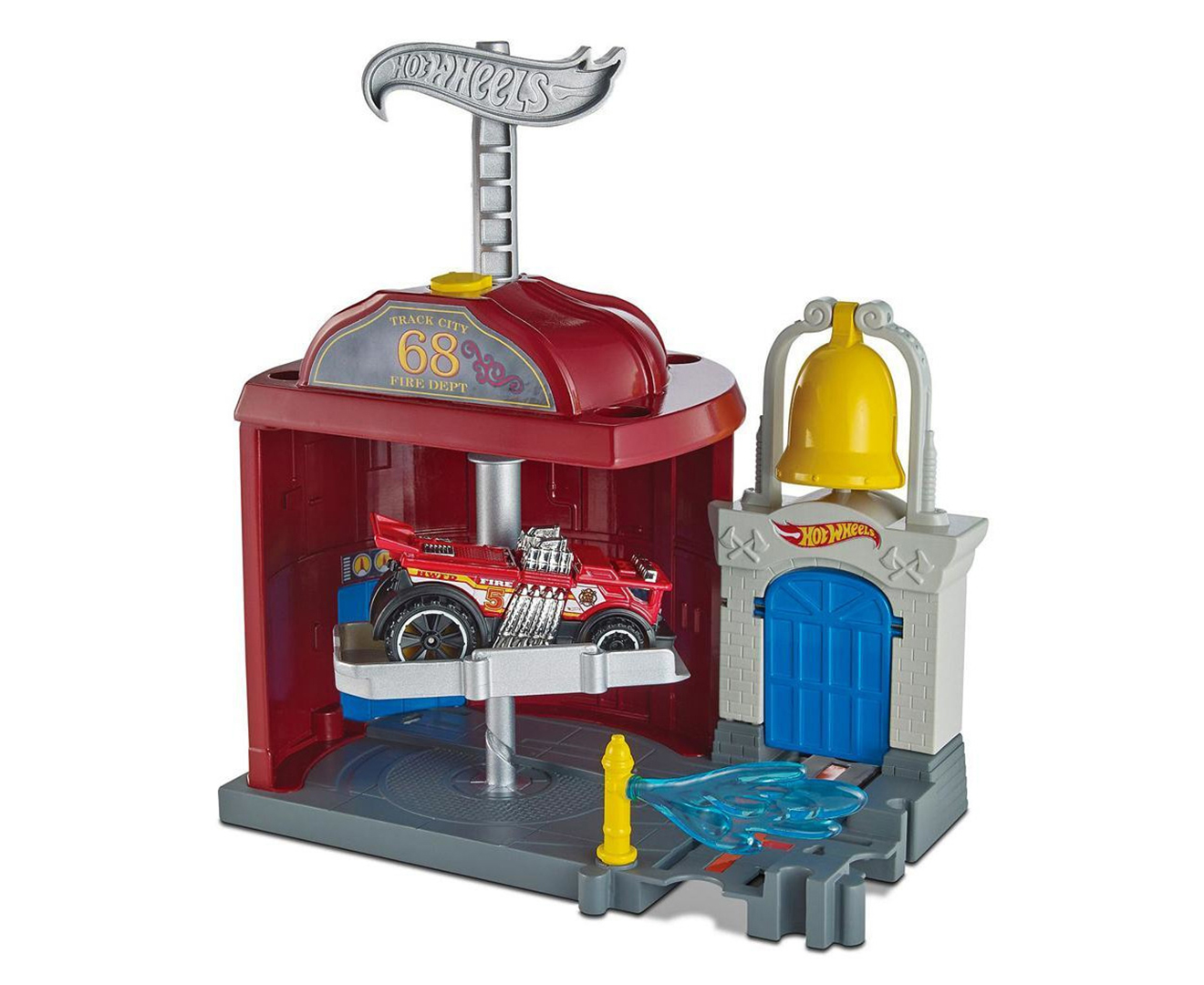 Hot Wheels City Cars Downtown Fire Station Spinout Playset | M