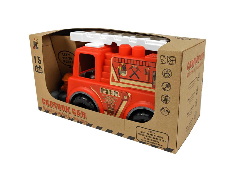 Eco Toys Fire Engine Truck with 15 Blocks