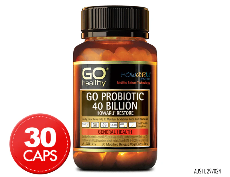 GO Healthy Go Probiotic 40 Billion Howaru Restore 30 Vege Caps