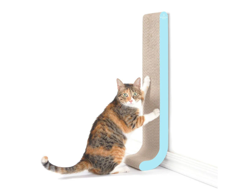 Wall Mounted Cat Scratch Post, Cardboard Scratcher, Aqua