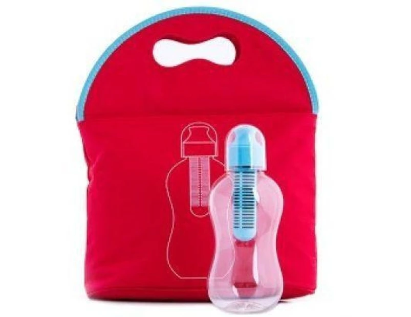 Bobble Lunch Bag & Filtration Water Bottle - Blue/Red