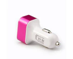 3-Port USB Car Charger - White/Green
