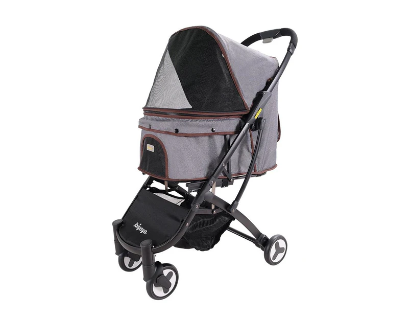 Ibiyaya Speedy Fold Pet Buggy Easy to Store Pet Stroller - Grey Denim