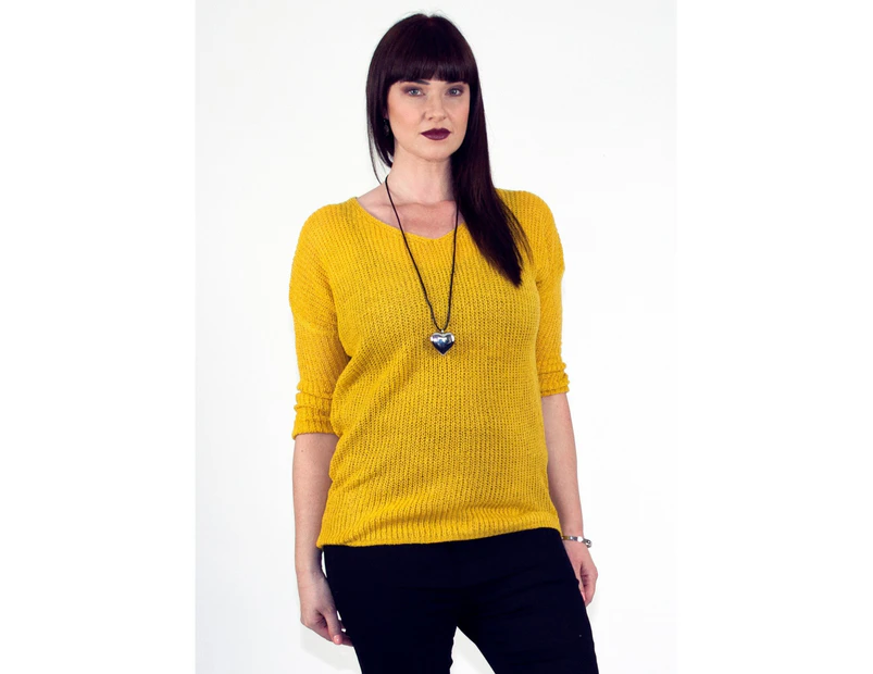 Sashy's Boutique Women's Yellow Knit Jumper