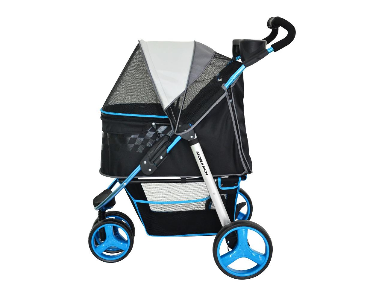 Ibiyaya Monarch Premium Pet Jogger Stroller, Blue F1 Moto | Catch.com.au