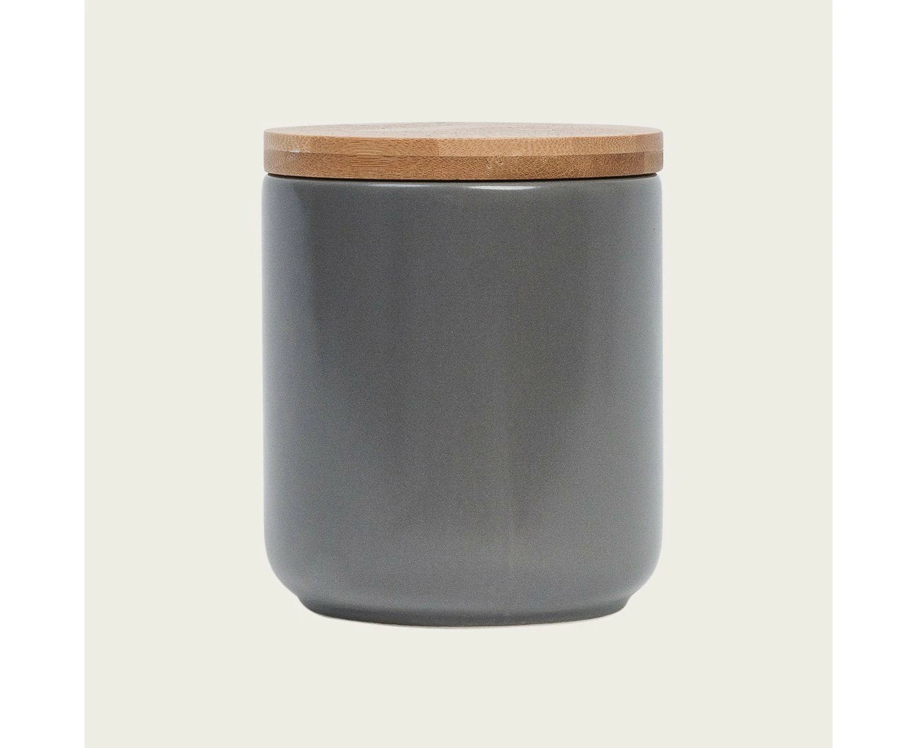 Hesse Ceramic Canister W/ Wood Lid in Grey - Buy 1 Get 1 Free Sale