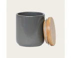 Hesse Ceramic Canister W/ Wood Lid in Grey - (Buy 1 Get 1 Free Sale)