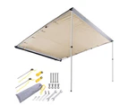 2.5m x 3m Car Side Awning Roof Rack Top Pull Out Tent Camping Trailer 4X4 4WD
