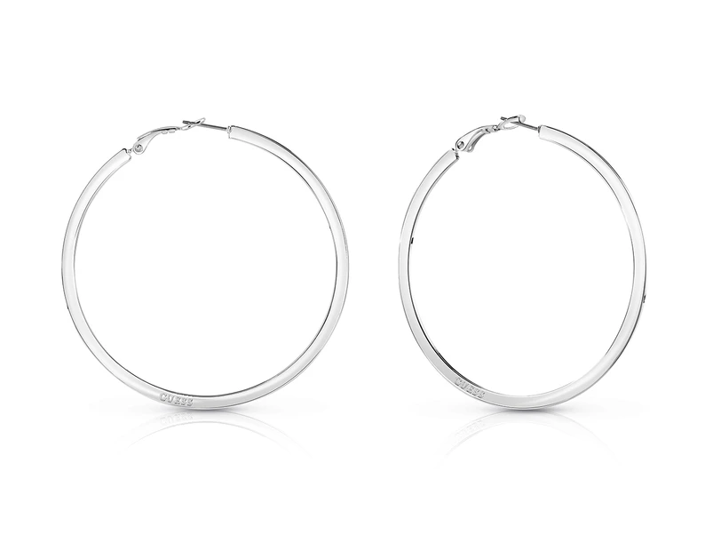 GUESS Plain Hoop Earrings - Silver