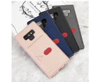 Catzon Samsung Leather Phone Case Fashionable Card Pocket Ultra thin Back Cover For A8/A8+/Note8/Note9- Black