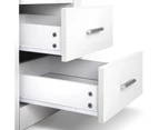 Anti-Scratch Bedside Table 2 Drawers - White(AU Stock)