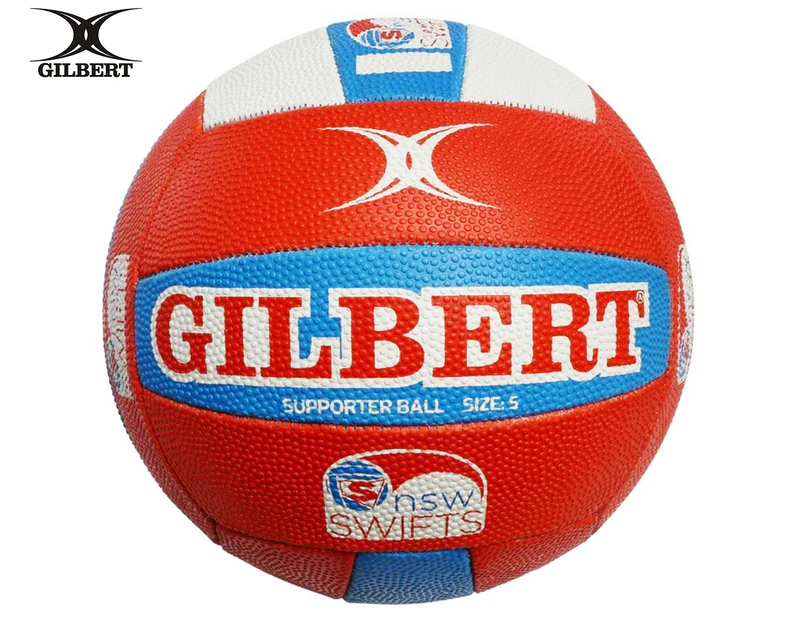 Gilbert Supporter Size 5 NSW Swifts Netball - Orange/White/Blue