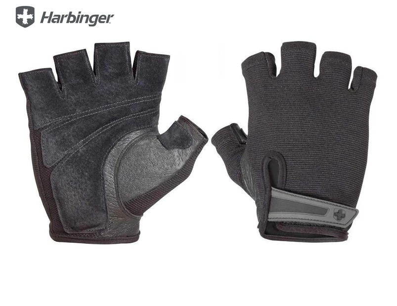 Harbinger Men's Power StretchBack Weightlifting Gloves - Black