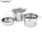 Scanpan 3-Piece Impact Stainless Steel Multi Pot Set w/ Pasta Insert & Steamer