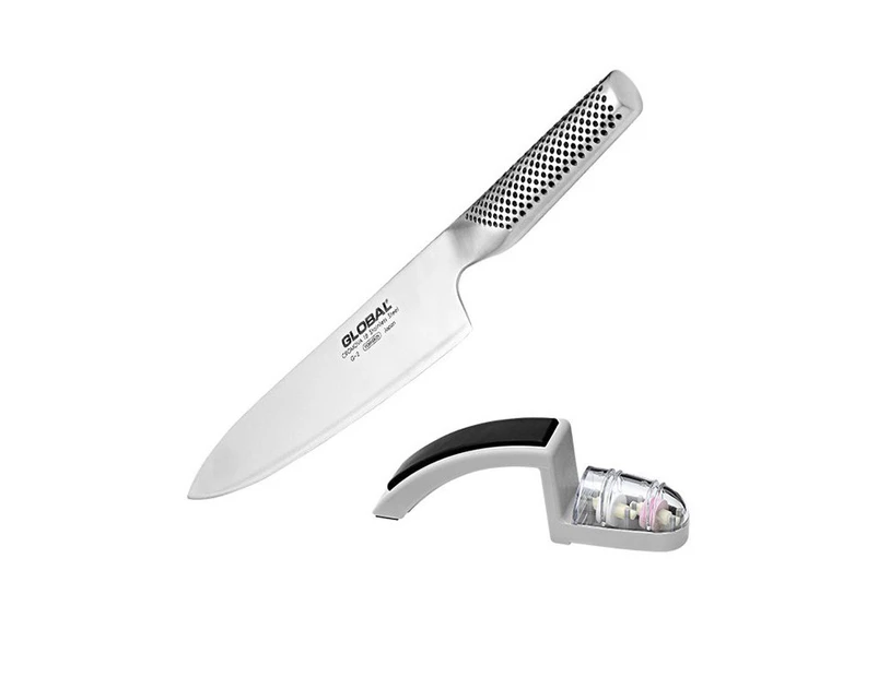 Global Cook's Knife & Sharpener Set