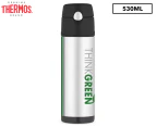 Thermos Vacuum Insulated Durable Hydration Bottle with Straw Think Green 530ml