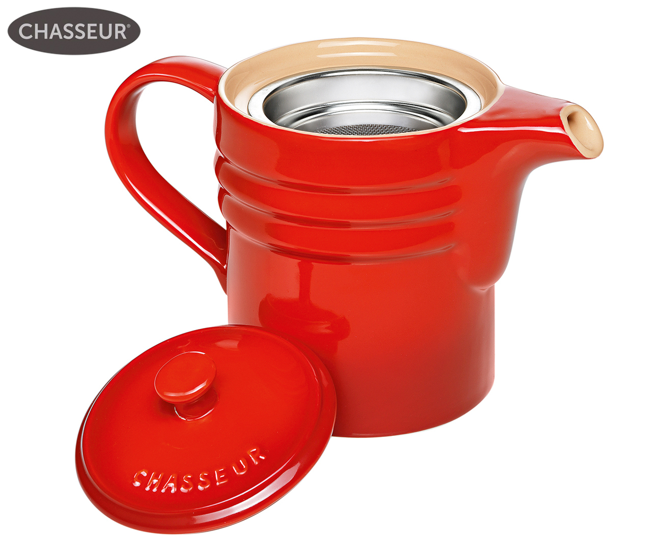 Chasseur 450mL La Cuisson Oil Dripping Jug with Strainer Red