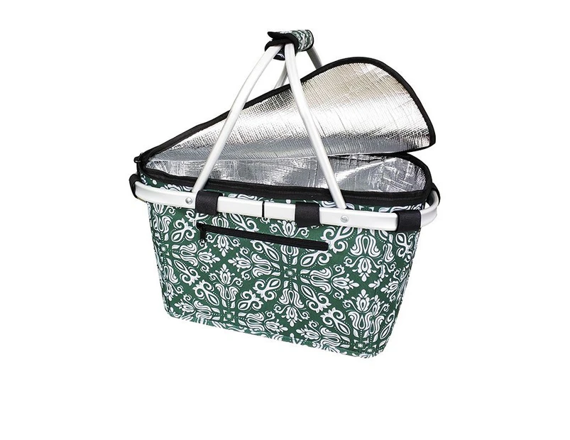Sachi Insulated Carry Basket with Lid Bohemian Green