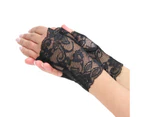 Dents Womens Lace Fingerless Mittens Gloves Ladies - Black