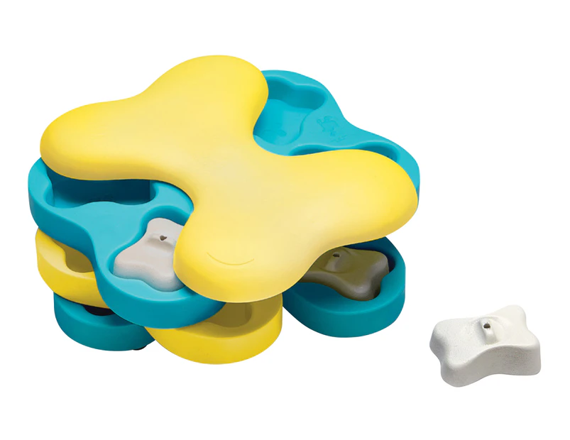 Nina Ottosson 23.5cm Tornado Dog Puzzle Interactive Treat Dispenser Toy - Yellow/Blue