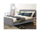 Artiss Queen Size Bed Frame Base Mattress Platform Fabric Wooden Grey ROMA