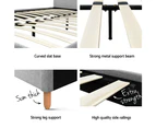 Artiss Queen Size Bed Frame Base Mattress Platform Fabric Wooden Grey ROMA