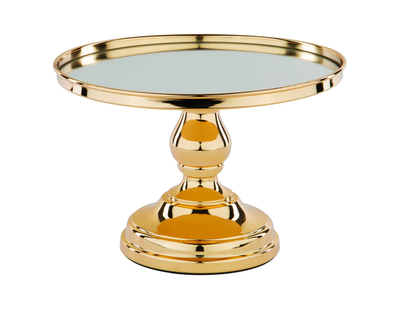 25 cm (10-inch) Round Mirror-Top Cake Stand | Gold Plated | Le Gala Collection  CS321GX
