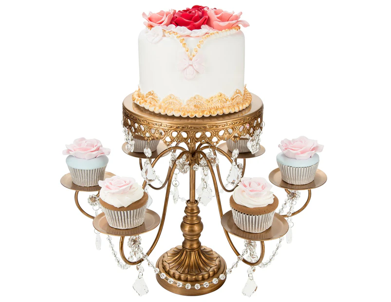 6 + 1 Cupcake and Cake Stand | Gold | Anastasia Collection