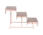 3-Tier Serving Platter and Cupcake Stand with Crystals (Rose Gold)